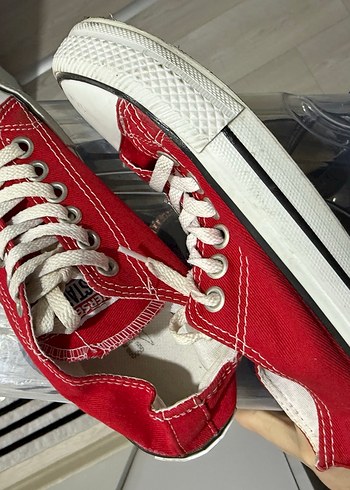 Kırmızı Kadın Spor Ayakkabı Düz Taban - Görsel 2