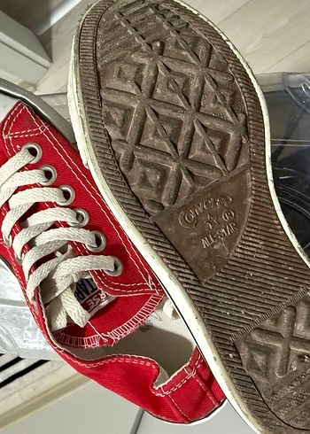 Kırmızı Kadın Spor Ayakkabı Düz Taban - Görsel 3