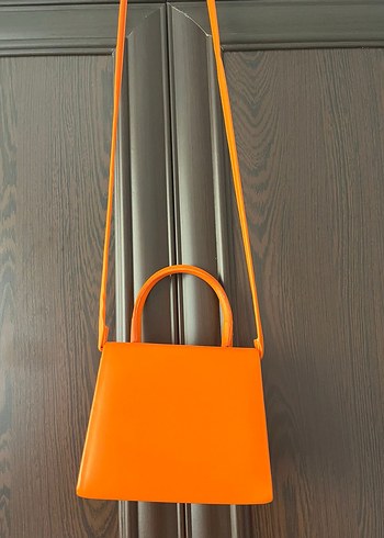 Turuncu Deri Kadın Çanta - Görsel 3