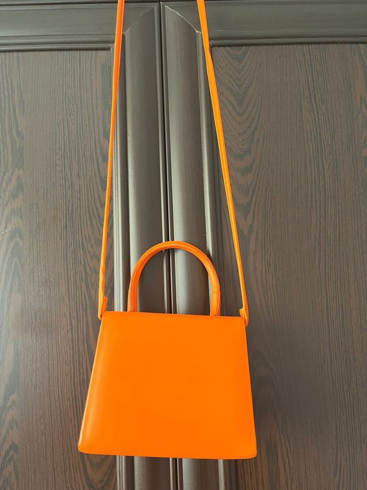 Turuncu Deri Kadın Çanta - Görsel 3