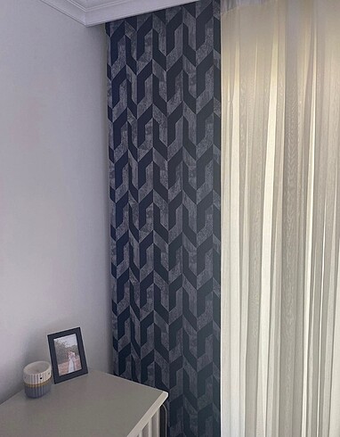  Beden lacivert Renk 2?li fon perde 235x60 cm