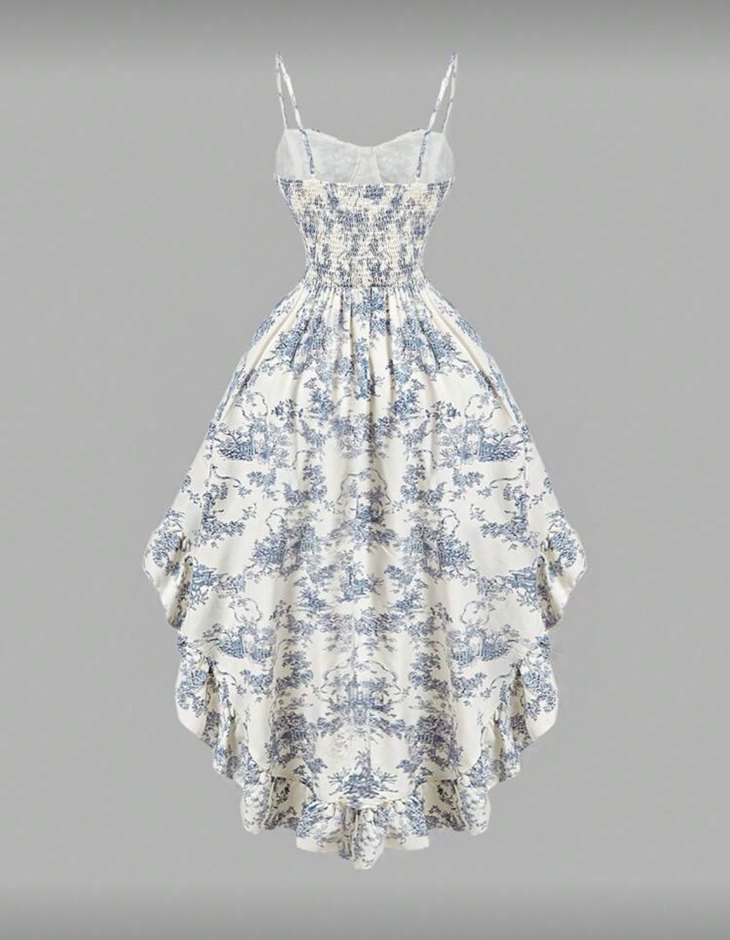 Kadın Beyaz Nakışlı Uzun Askılı Elbise - Görsel 2