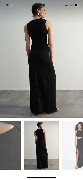 Trendyol & Milla Siyah cut out detaylı şık abiye elbise