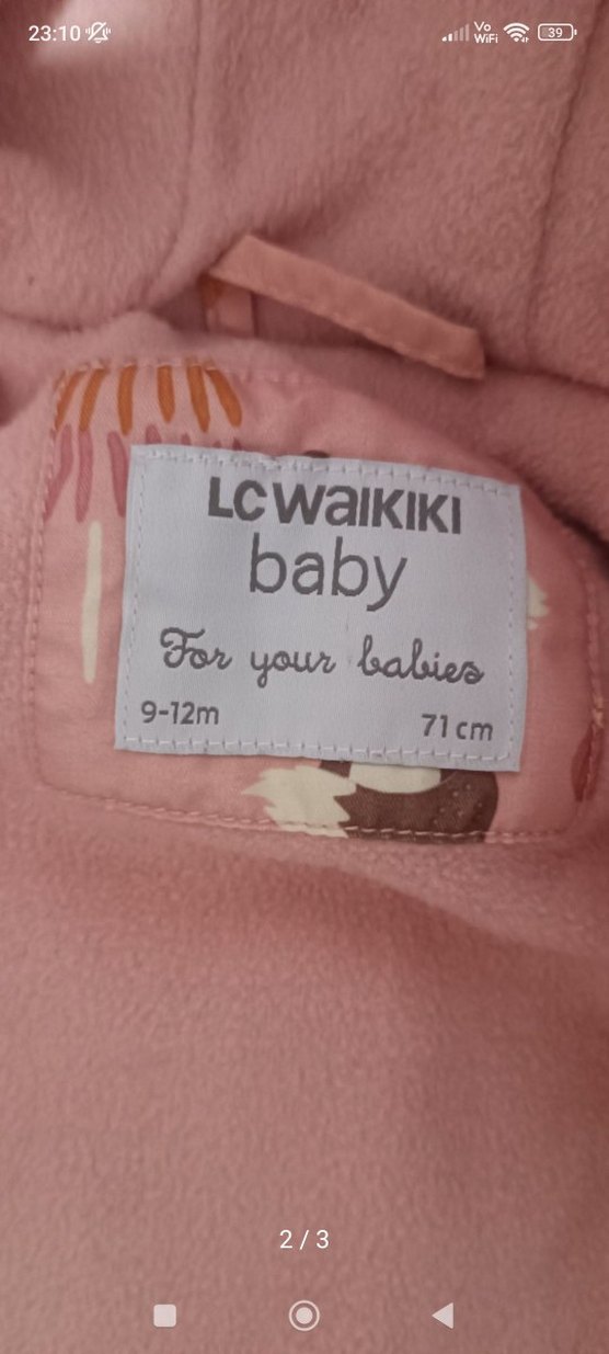 Kürklü Kapüşonlu Pembe Desenli Bebek Tulumu - Görsel 2