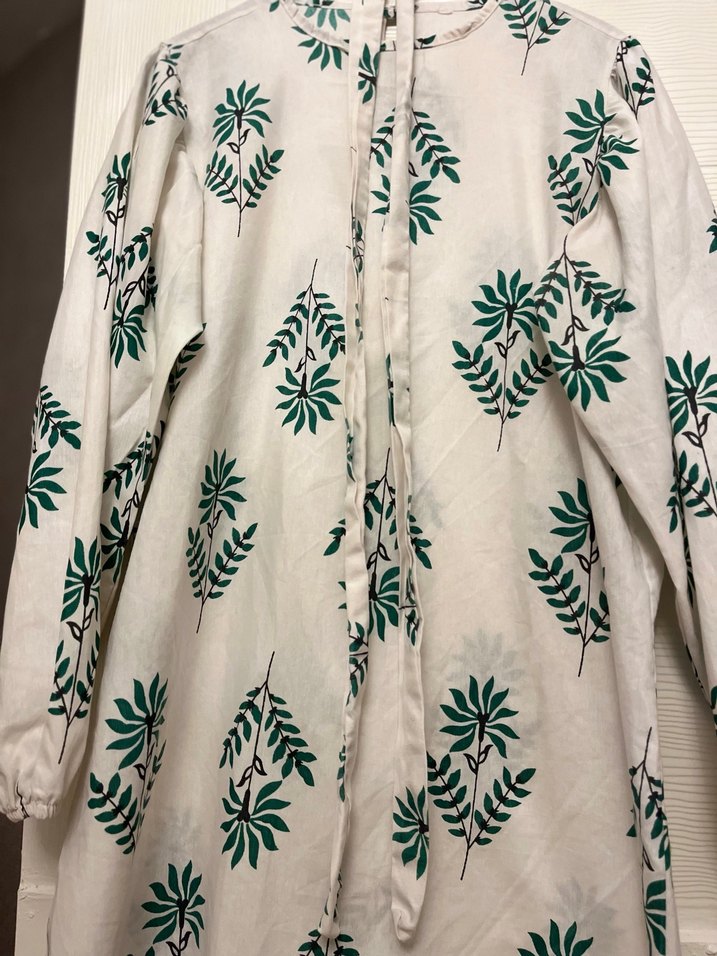 Yeşil Baskılı Bohem Uzun Kollu Hamile Bluzu - Görsel 2