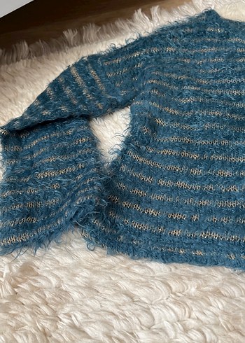 Nakışlı Triko Üst ve Kot Pantolon Bebek Kız Takımı - Görsel 4