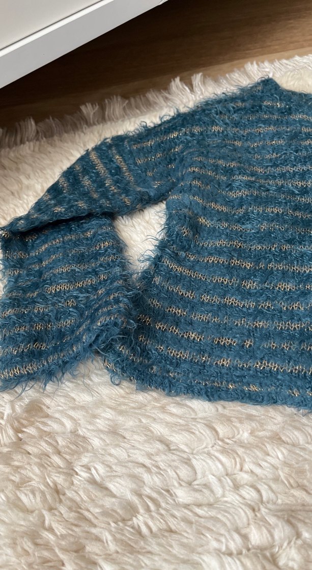 Nakışlı Triko Üst ve Kot Pantolon Bebek Kız Takımı - Görsel 4