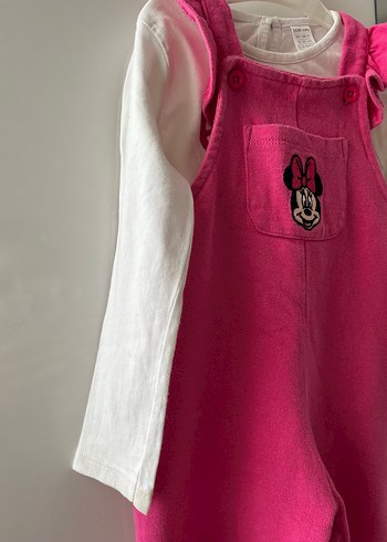 Nakışlı Pembe Örgü Bebek Tulum - Görsel 2