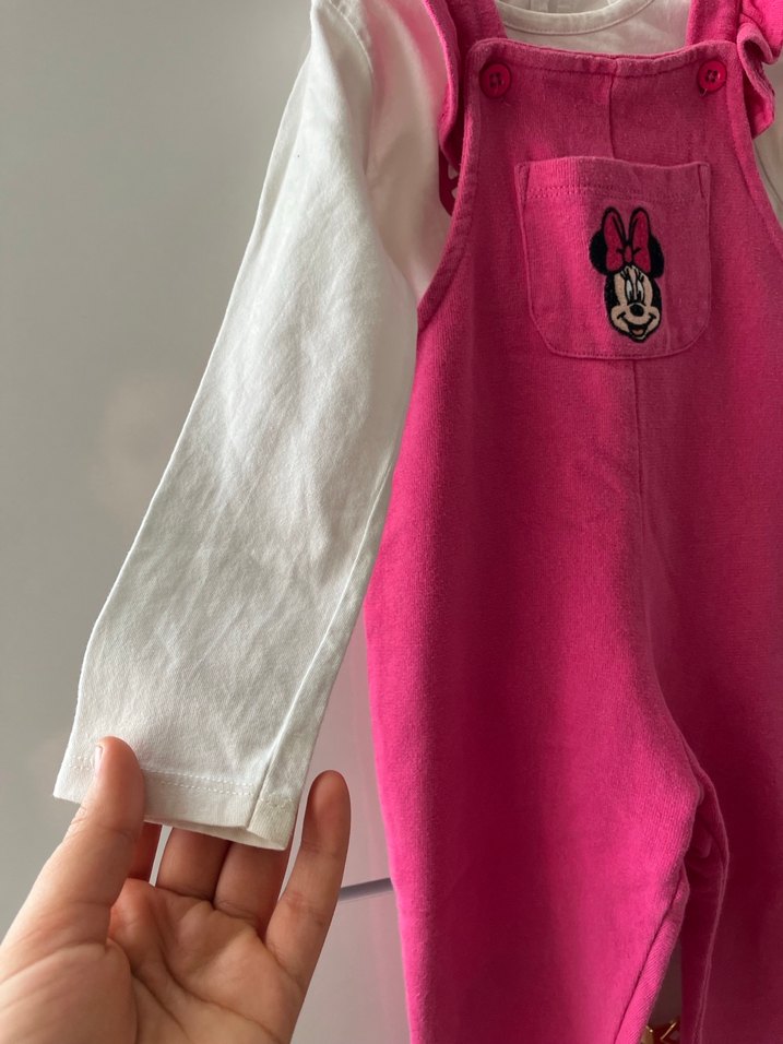 Nakışlı Pembe Örgü Bebek Tulum - Görsel 3