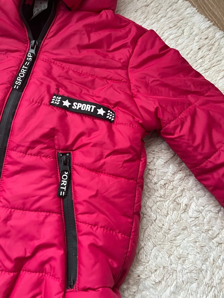 Kız Çocuk Kapüşonlu Renkli Mont - Görsel 4