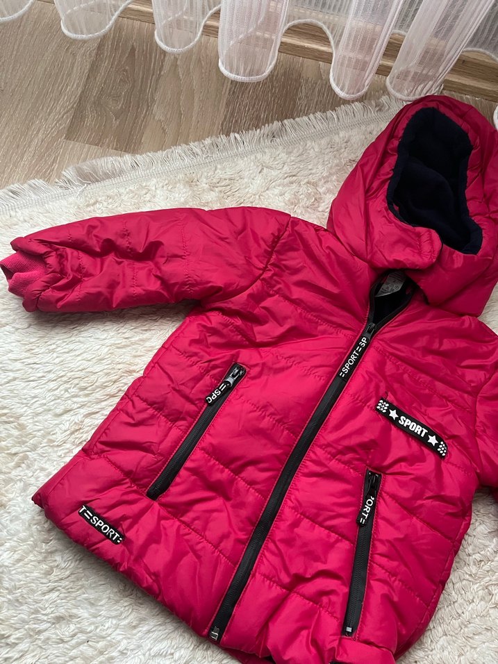 Kız Çocuk Kapüşonlu Renkli Mont - Görsel 2