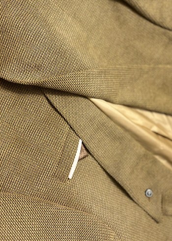 Klasik Kesim Kahverengi Keten Ceket - Görsel 3