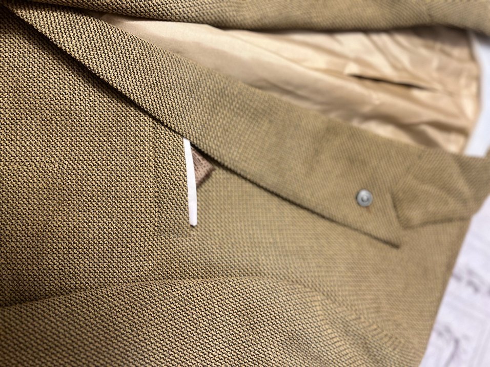 Klasik Kesim Kahverengi Keten Ceket - Görsel 5