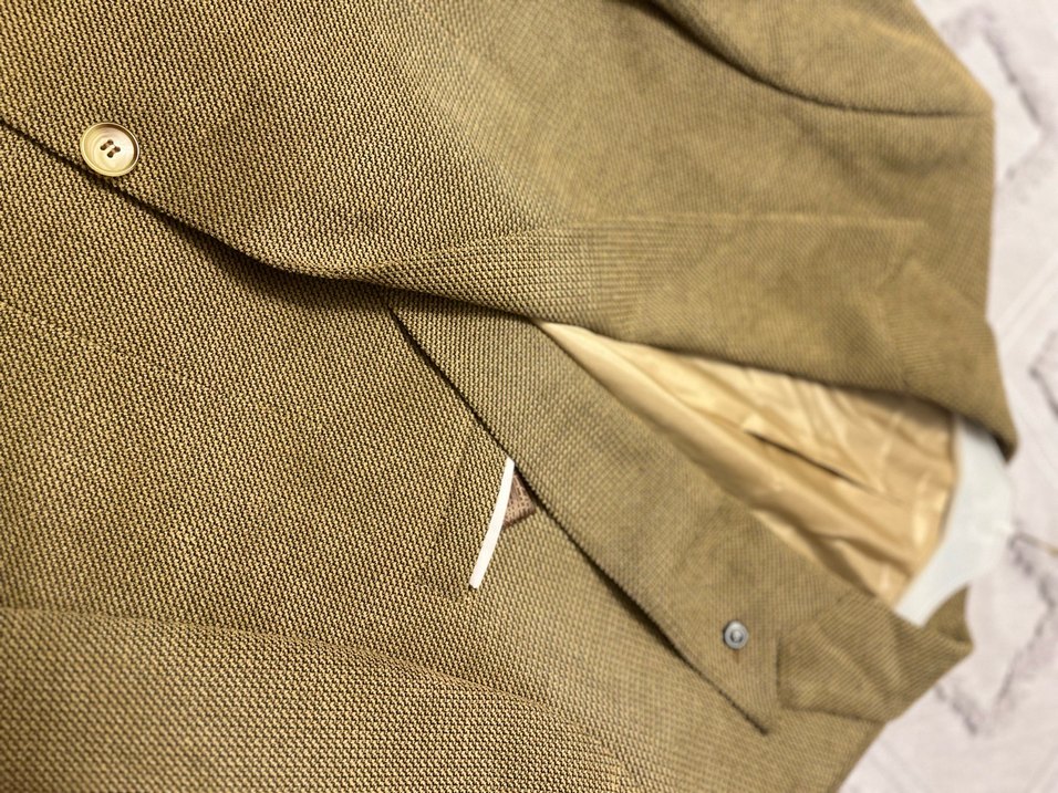 Klasik Kesim Kahverengi Keten Ceket - Görsel 3