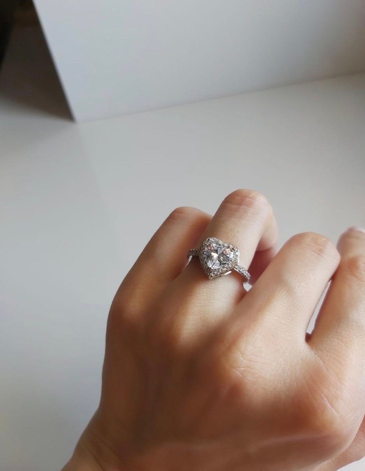 Zirkon Taş Kalp Detay Yüzük - Görsel 2