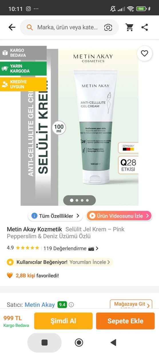Metin Akay Anti-Cellulite Jel Krem 100ml - Görsel 4