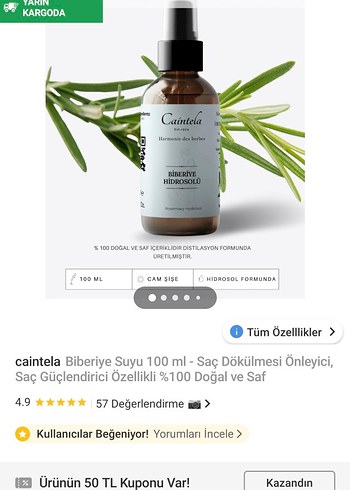 Caintela Biberiye Hidrosolu 100 ml - Görsel 3