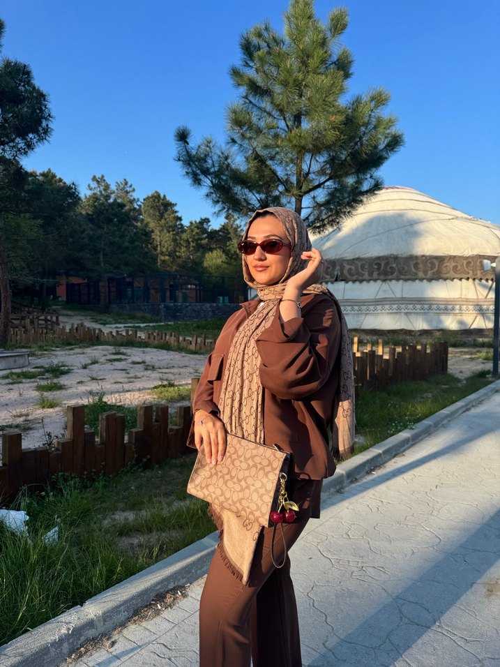 Camel Kadın Desenli Takım - Görsel 2