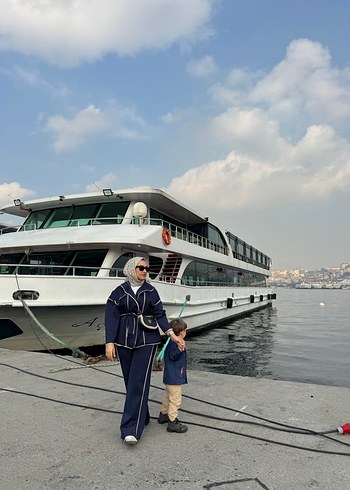 Kadın Camel Renkli Denim Midi Takım - Görsel 2