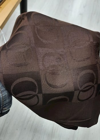 İmanoor desenli  Kadın Kahverengi Şal - Görsel 3