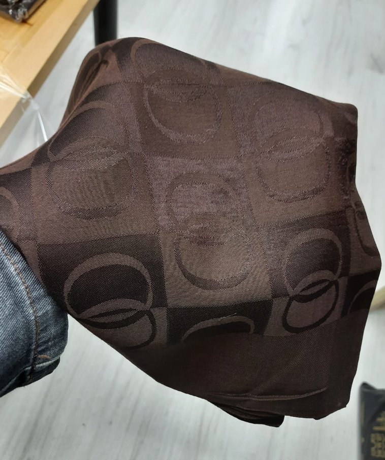 İmanoor desenli  Kadın Kahverengi Şal - Görsel 3