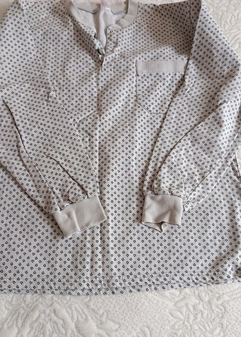 Gri Erkek Uzun Kollu Düğmeli Pijama Takımı - Görsel 3