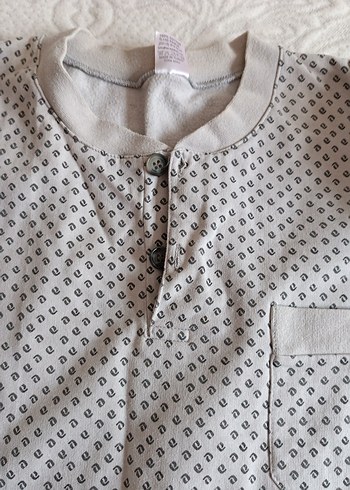 Gri Erkek Uzun Kollu Düğmeli Pijama Takımı - Görsel 4