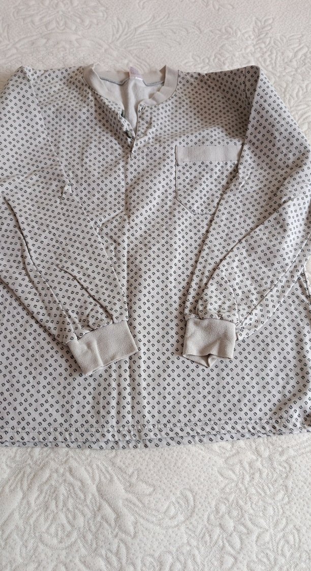 Gri Erkek Uzun Kollu Düğmeli Pijama Takımı - Görsel 3