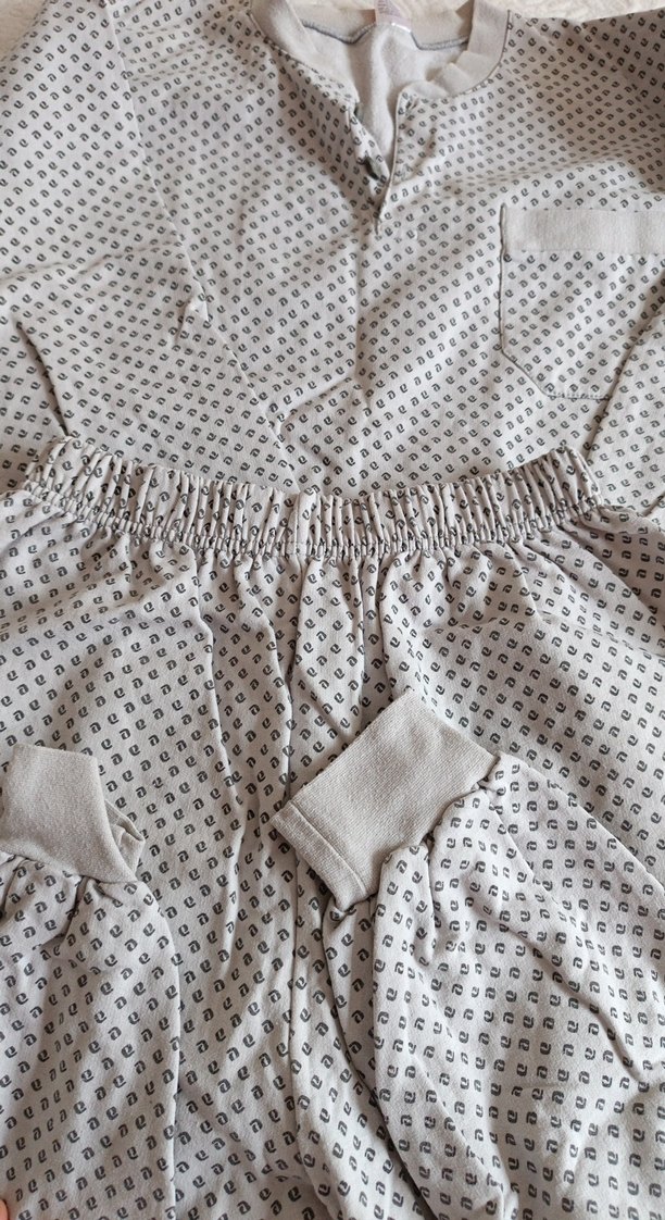 Gri Erkek Uzun Kollu Düğmeli Pijama Takımı - Görsel 2