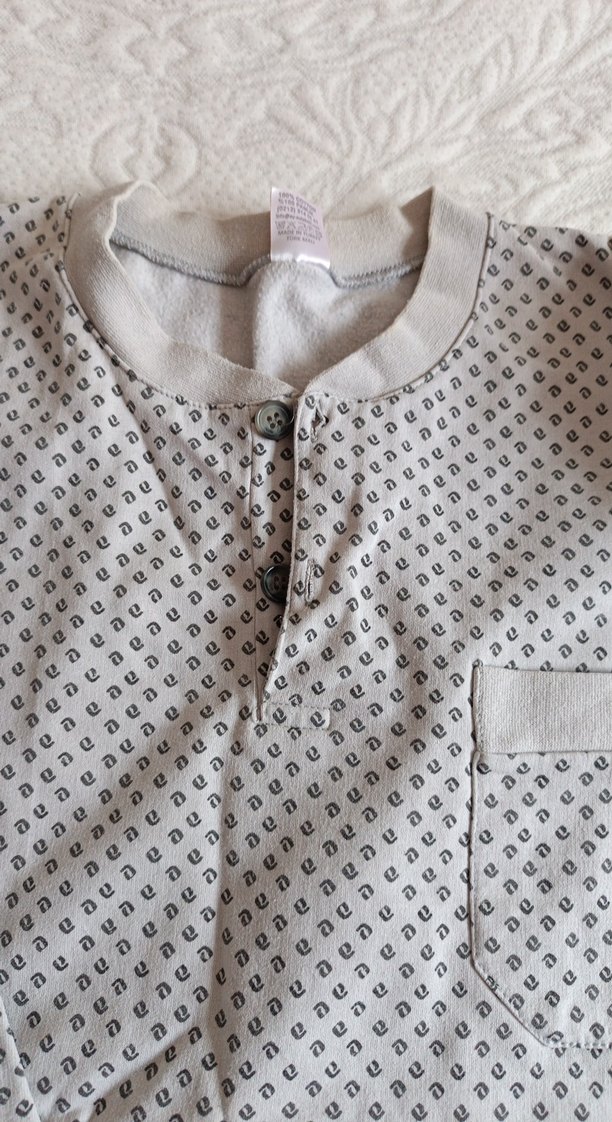 Gri Erkek Uzun Kollu Düğmeli Pijama Takımı - Görsel 4