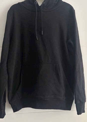 Uniseks Siyah Kapüşonlu Sweatshirt