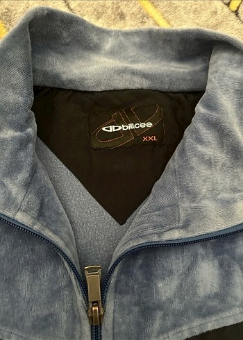 xxl Beden Erkek Mavi Fermuarlı Sweatshirt