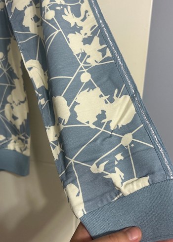 Kapüşonlu Bağlama Desenli Gri Kadın Ceket - Görsel 3