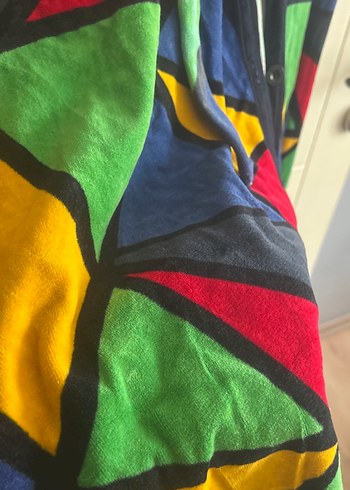 Çok Renkli Bohem Uzun Kadın Sabahlık - Görsel 4