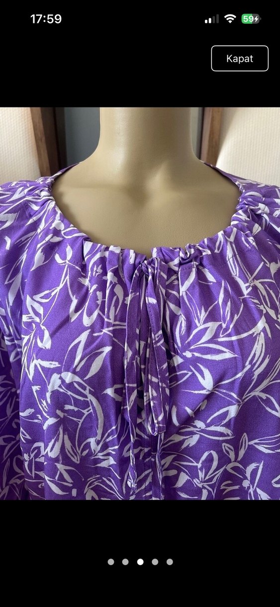 Bohem Uzun Kollu Mor Desenli Bluz - Görsel 2