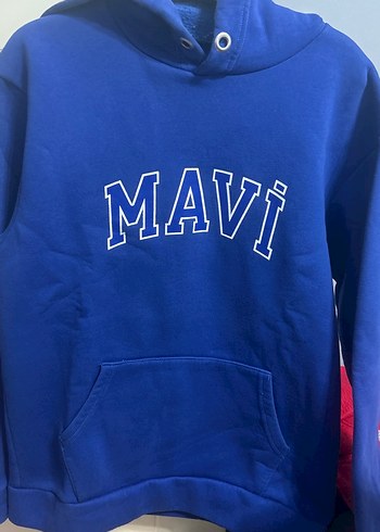 Mavi Kapüşonlu Sweatshirt - Görsel 2