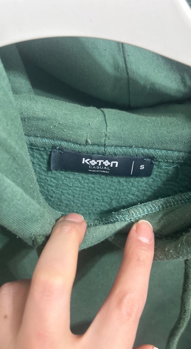 Yeşil Kapüşonlu Salaş Sweatshirt - Görsel 3