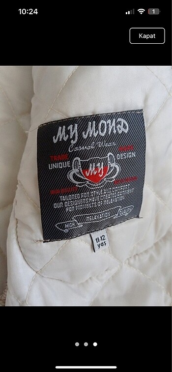 Kapitone mont 10 /11 yaş - Görsel 2