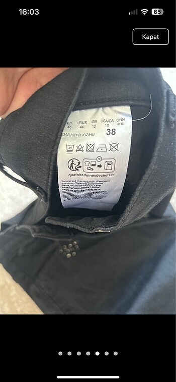 38 Beden Taşlı pantolon