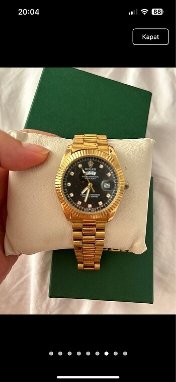 Rolex saat 18 k altın kaplama - Görsel 7