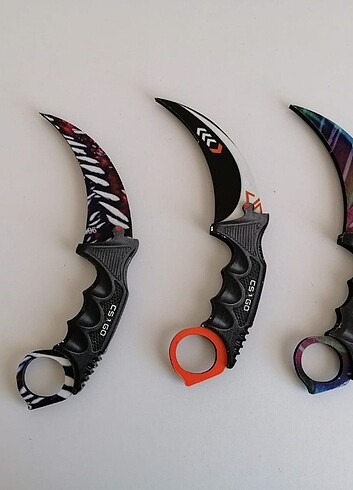Diğer Ahşap Cs-go Baskılı Karambit Oyuncak 3'lü