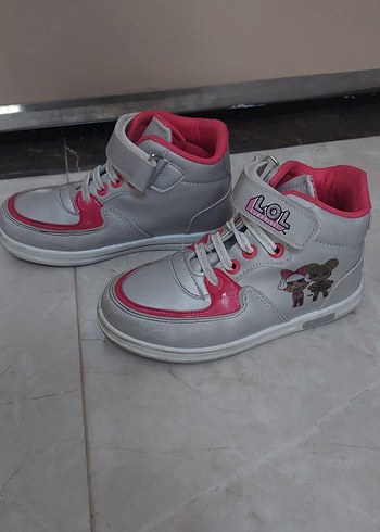 Diğer Kız Çocuk Gri-Pembe Cırtlı Sneakers