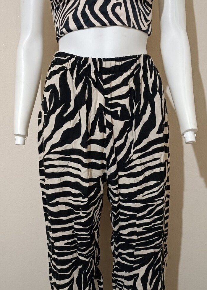 pamuklu kumaş pantolon - Görsel 3