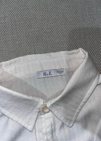 Beyaz kız Çocuk Keten Gömlek - Görsel 4