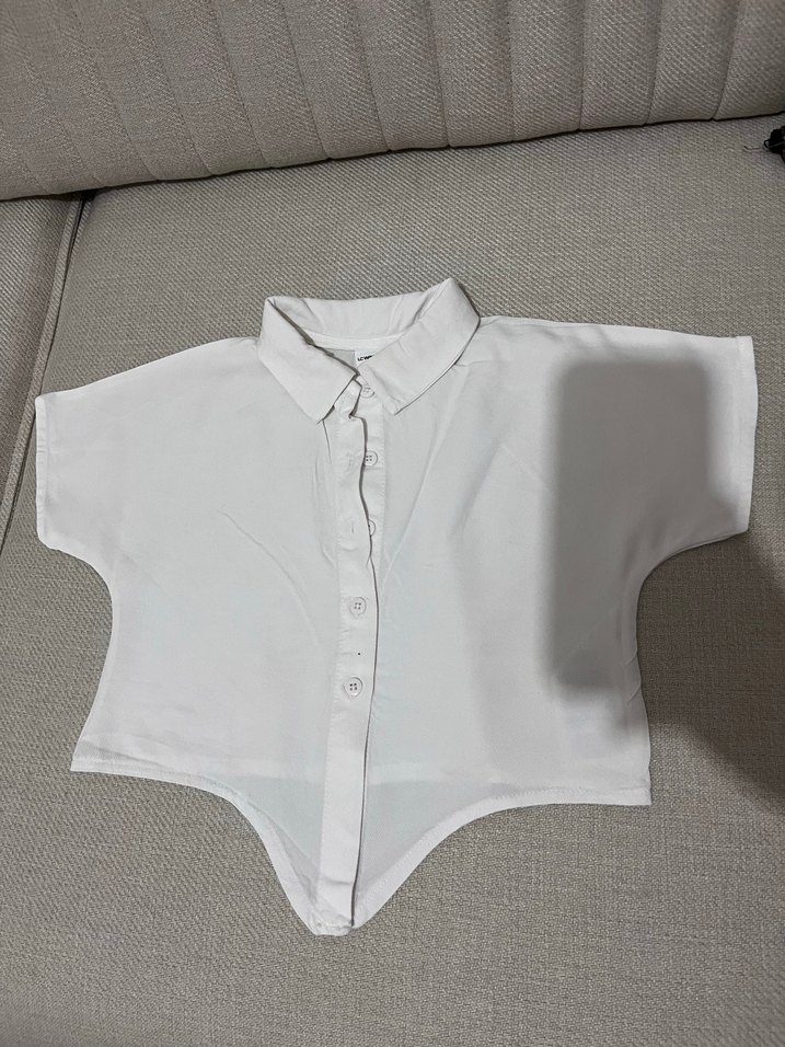 Kısa Kollu Beyaz Keten Gömlek - Görsel 4