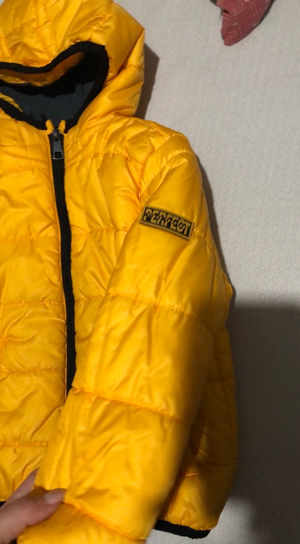 Sarı Kapüşonlu Fermuarlı Erkek Çocuk Mont - Görsel 3