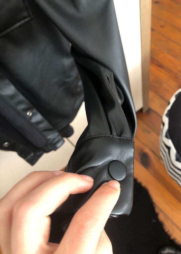 Derı ceket oversıze - Görsel 4