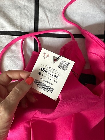 xs Beden pembe Renk Zara yeni sezon elbise