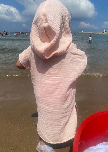 Diğer Kız Çocuk Pembe Kapüşonlu müslin Panço