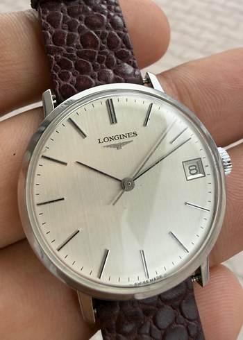 Longines Sikligi Klasik Gumus Kahverengi Deri Kol Saati